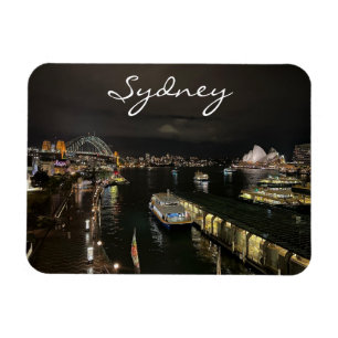 Sydney Harbour by Night, Australien, Photo Magnet