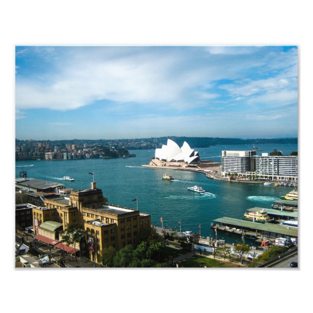 Sydney Harbour och Opera House - Photo Print Fototryck (Framsidan)