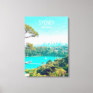 Sydney Harbour Skyline view Mosman Canvastryck
