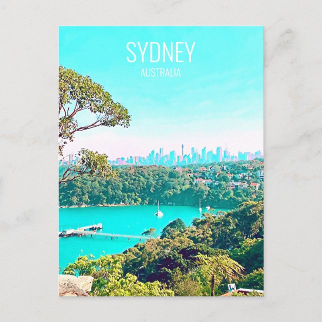 Sydney Harbour Skyline view Mosman Vykort (Framsida)