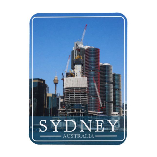 Sydney Harbour Stadssiluett Målerisk  Magnet (Vertikal)