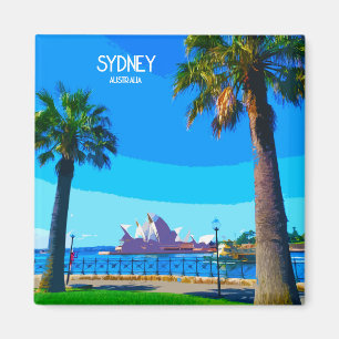 Sydney Harbour Vintage resor Art Magent Magnet