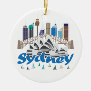 Sydney horisont julgransprydnad keramik
