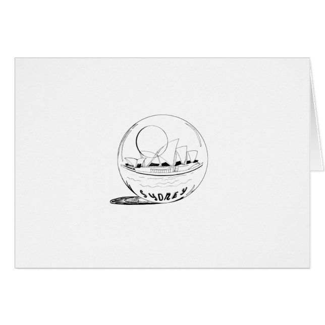 Sydney i en glasglob hälsningskort (Framsidan Horizontal)