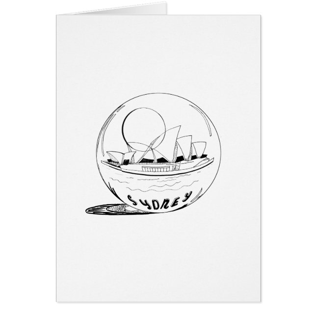 Sydney i en glasglob hälsningskort (Framsidan)