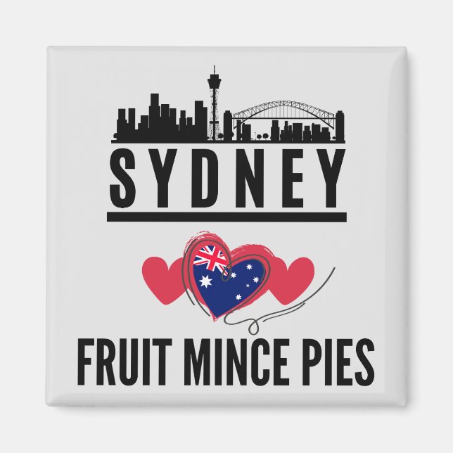 Sydney Kärlek Fruit Mince Paj Cityscape Magnet (Framsidan)