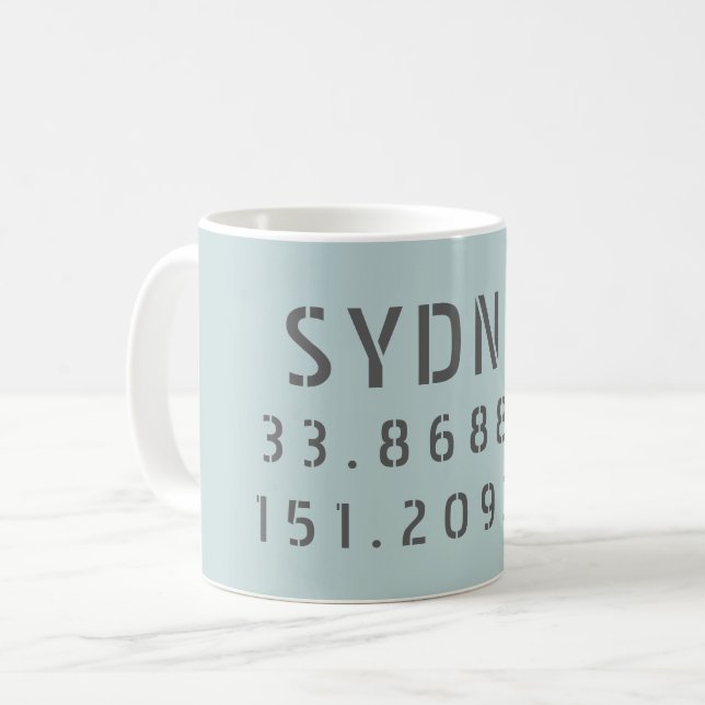 Sydney Latitude Longitud Kaffemugg (Framsida vänster)