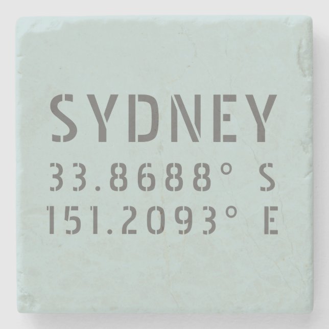 Sydney Latitude Longitud Stenunderlägg (Framsidan)