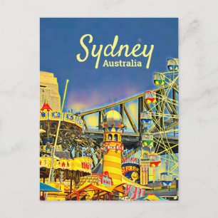 Sydney Luna Park roligt Park Digital Art Trage Vykort