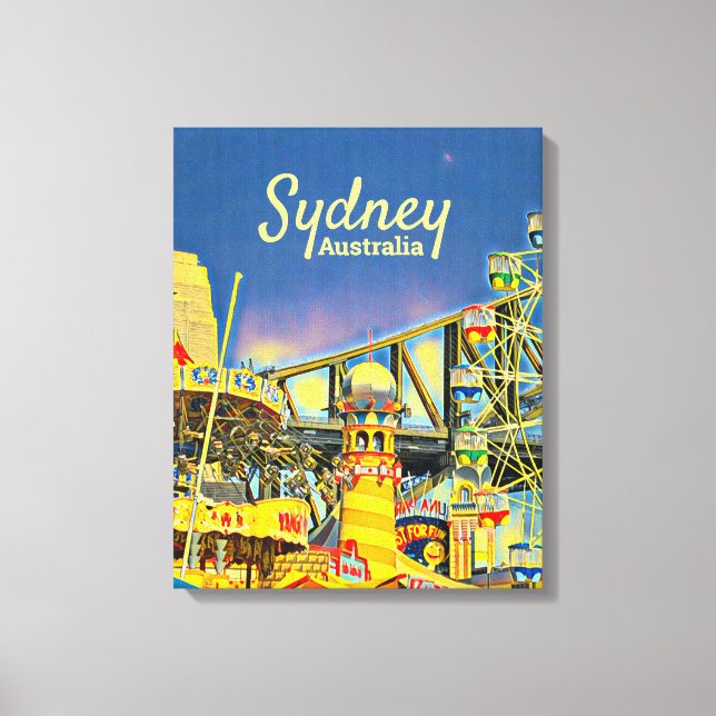Sydney Luna Park-roligten - rättvis reseutskrift Canvastryck (Framsida)