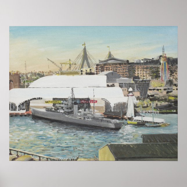 Sydney Maritime Museum från Hotel Balcony. 1998 Poster (Framsidan)