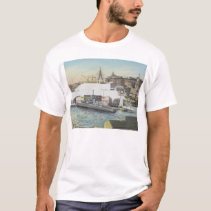 Sydney maritimt museum från hotellbalkong. 1998 t-shirt