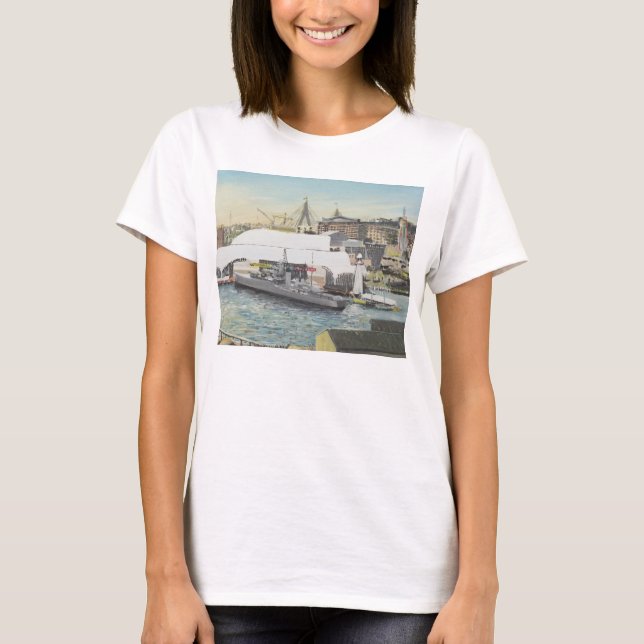 Sydney maritimt museum från hotellbalkong. 1998 tee shirt (Framsida)