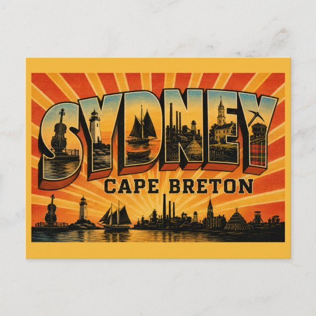 Sydney Nova Scotia Öns Hjarta Vykort (Framsida)