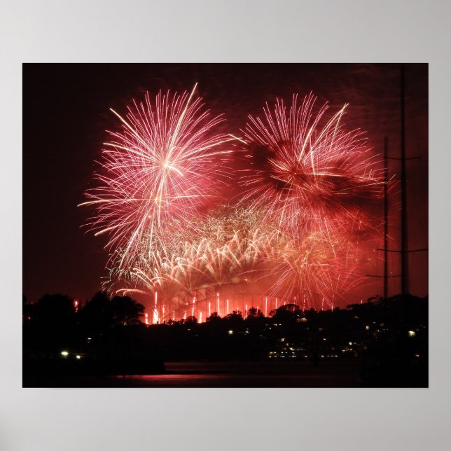 Sydney Nyårsafton Fireworks Poster (Framsidan)