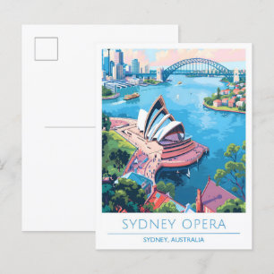 Sydney Opera Australia Art Vintage resor Vykort