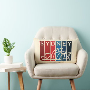 Sydney Opera House Abstrakt Art för Travel Älskare Lumbarkudde