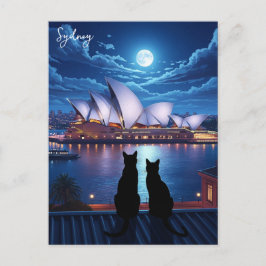 Sydney Opera House Australia-katter på natten Vykort