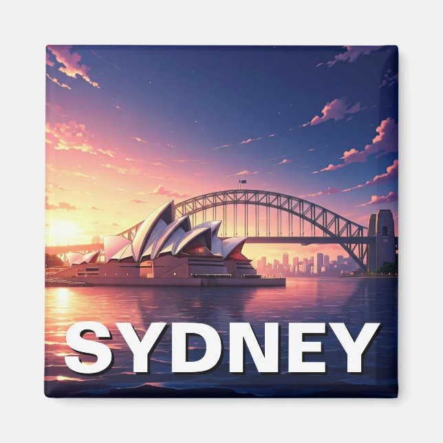 Sydney Opera House Australia sunset bridge bridge  Magnet (Framsidan)