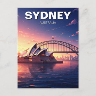 Sydney Opera House Australia sunset bridge bridge Vykort