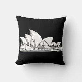 Sydney Opera House Australia teckning sketch Kudde