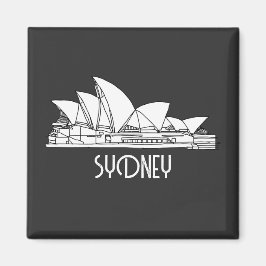 Sydney Opera House Australia teckning sketch Magnet