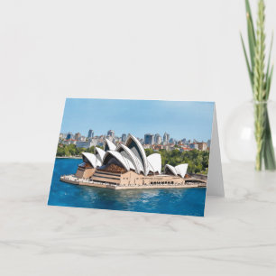 Sydney Opera House Australia Watercolor Kort