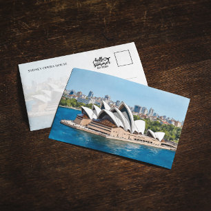 Sydney Opera House Australia Watercolor Postcard Inbjudningar
