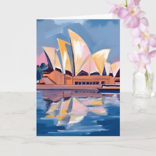 Sydney Opera House Australien Akvarell Kort (Orkide)