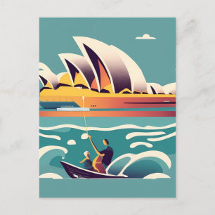 Sydney Opera House Australien målning souvenir Vykort
