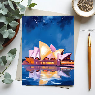 Sydney Opera House, Australien Målning Vykort