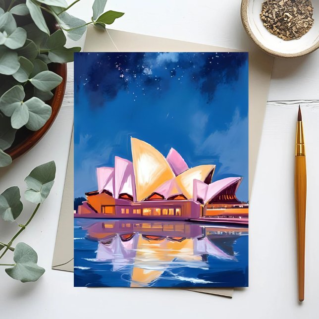 Sydney Opera House, Australien Målning Vykort (Skapare uppladdad)