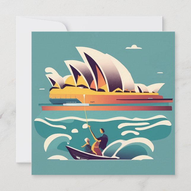 Sydney Opera House Australien, som målar souvenir (Framsida)