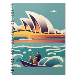 Sydney Opera House Australien, som målar souvenir Anteckningsbok