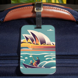 Sydney Opera House Australien, som målar souvenir Bagagebricka