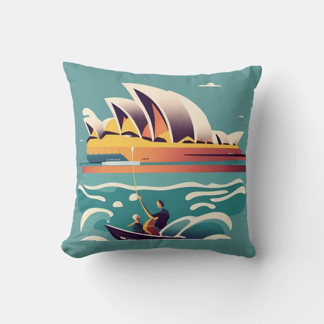 Sydney Opera House Australien, som målar souvenir Kudde (Framsida)