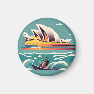 Sydney Opera House Australien, som målar souvenir Magnet