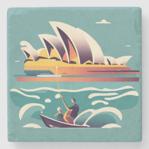 Sydney Opera House Australien, som målar souvenir Stenunderlägg