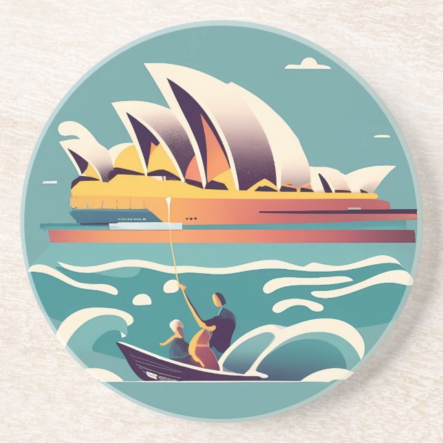 Sydney Opera House Australien, som målar souvenir Underlägg (Framsidan)