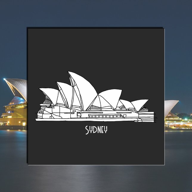 Sydney Opera House Australien teckning souvenir Knapp (Skapare uppladdad)