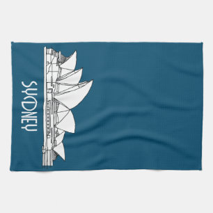 Sydney Opera House Australien teckning souvenir Kökshandduk