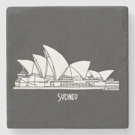 Sydney Opera House Australien teckning souvenir Stenunderlägg