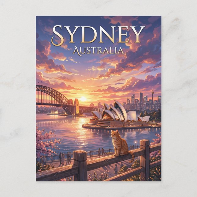 Sydney Opera House Australien Vykort (Framsida)