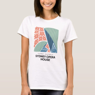 Sydney Opera House Australiens blommigt för resor T Shirt