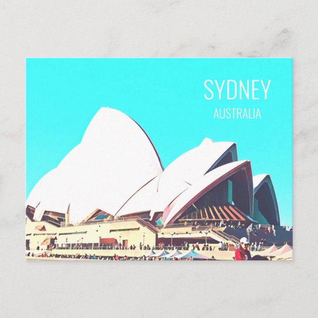 Sydney Opera House australisk reseutskrift Vykort (Framsida)