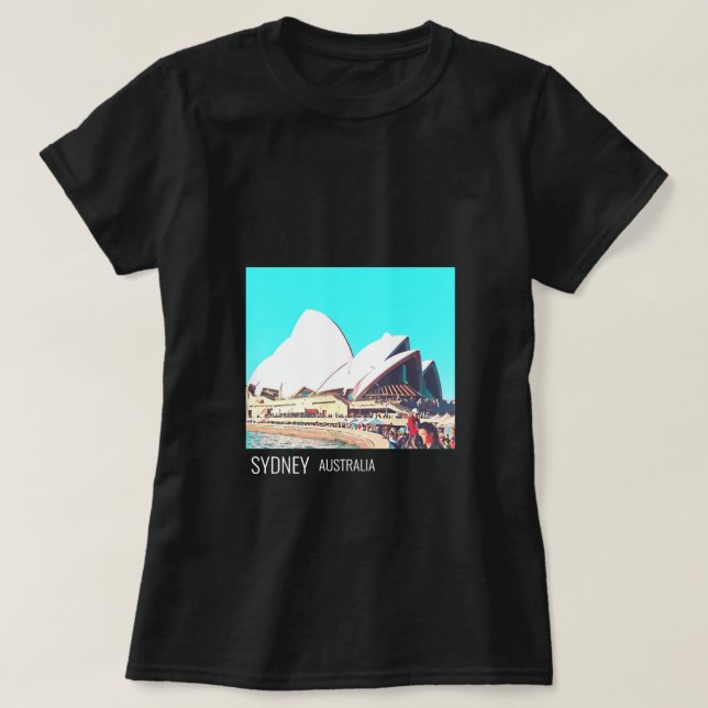 Sydney Opera House australiska resor T Shirt (Design framsida)