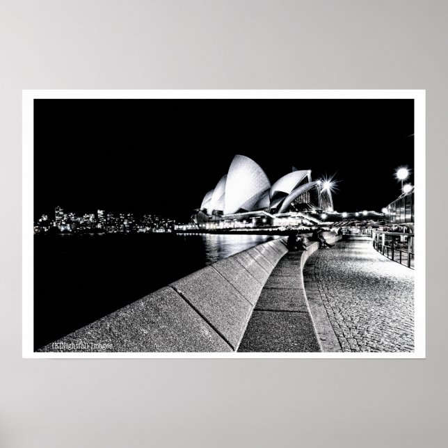Sydney Opera House B&W Poster (Framsidan)