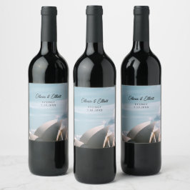 Sydney Opera House Bröllop Personlig Vin Label Vinflaska Etikett