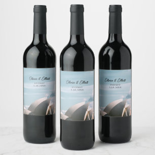 Sydney Opera House Bröllop Personlig Vin Label Vinflaska Etikett