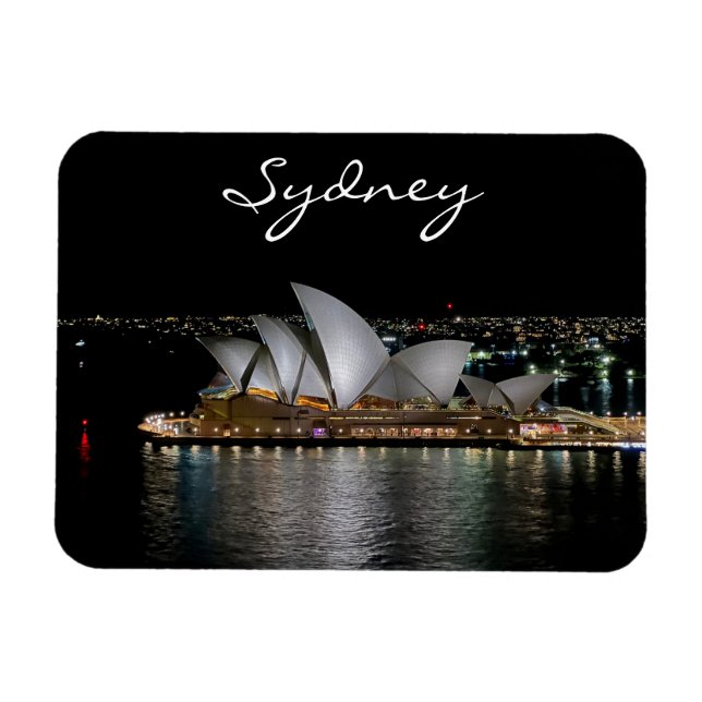 Sydney Opera House by Night, Australien, Photo Magnet (Horisontell)